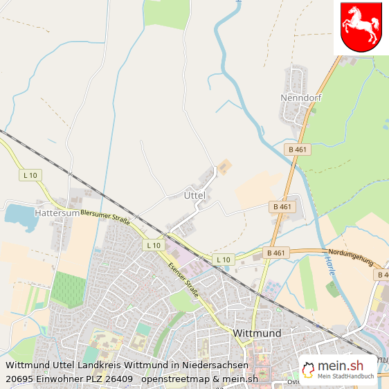 Wittmund Uttel Landkreis Wittmund Lageplan © Openstreetmap Contributors Wittmund Uttel Lageplan